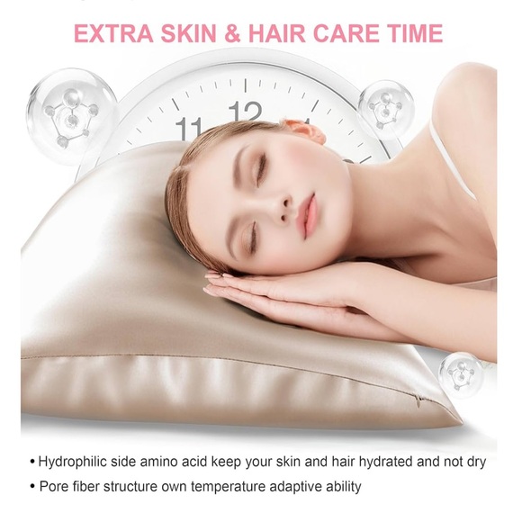 🌸NEW 1 Piece Mulberry Silk Pillowcase - Cream - Picture 3 of 5